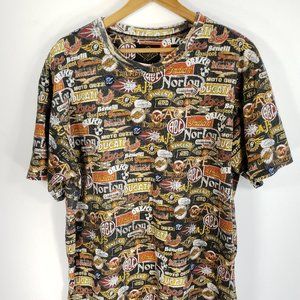 Motorcycle Logos T-Shirt Men's XL Multicolor All Over Print Short Sleeve